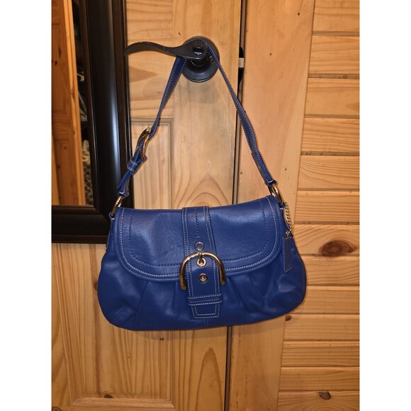 Coach F15204 Vintage Cobalt Blue Soho Flap Y2K Leather w/Buckle/With Wallet - Picture 2 of 10